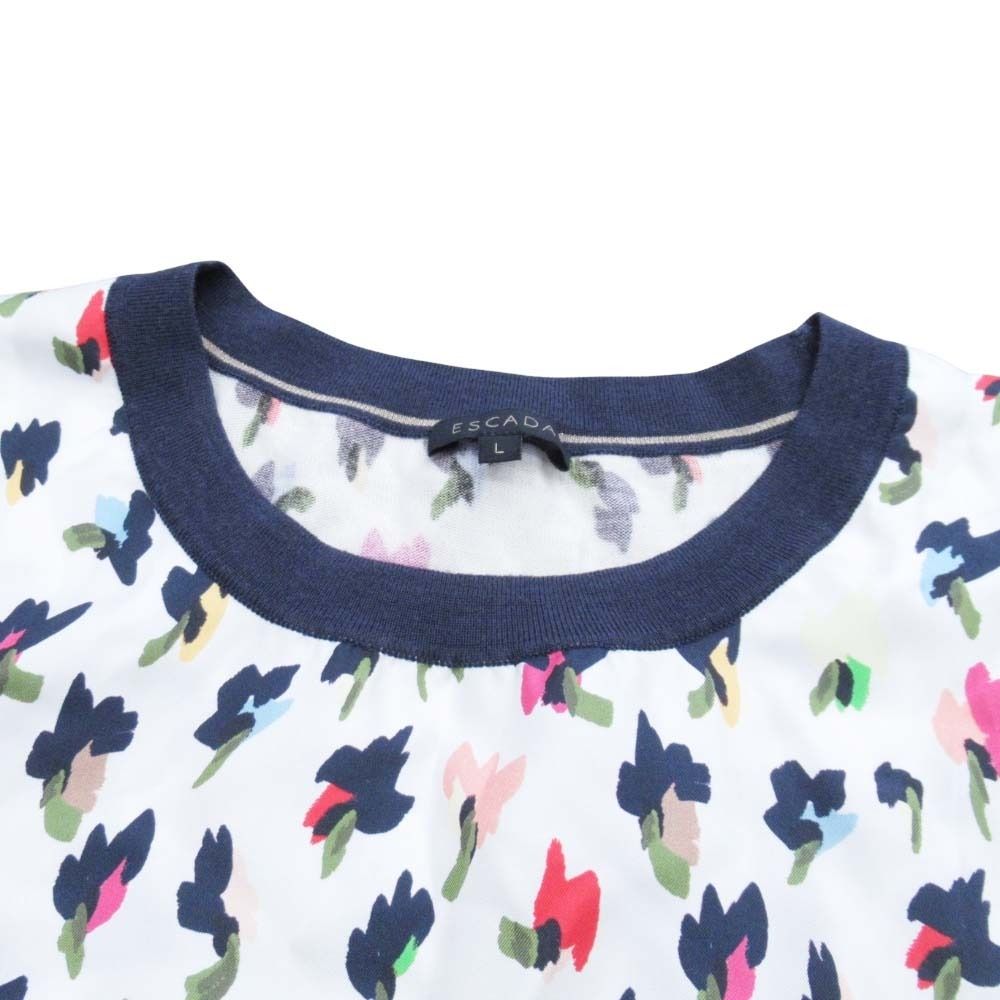 新品同様 ESCADA エスカーダ シルクサテン×ニット 切替
