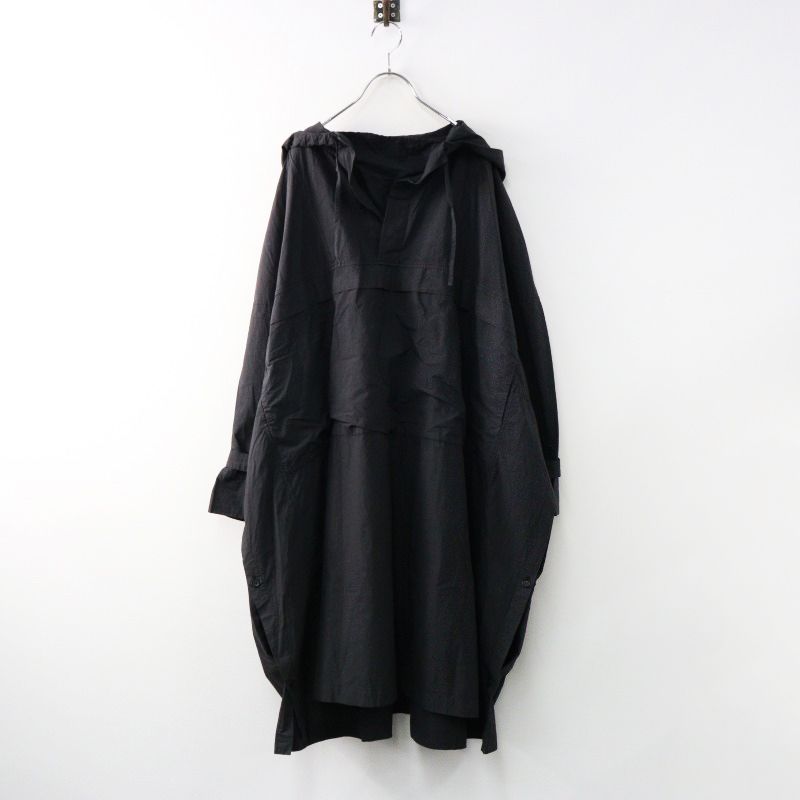 ネストローブ nest Robe コットンラミー超撥水ビッグポンチョ F ブラック 黒|ワイドシルエットプルオーバーワンピース 2400014438772