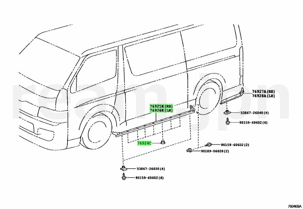 新品 トヨタ純正 200系 ハイエース レジアスエース 寒冷地仕様 サイド