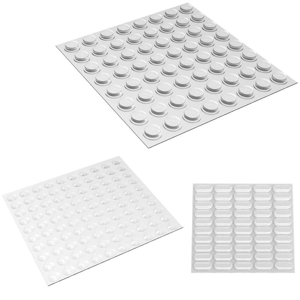 家具 透明 緩衝 防振 滑り止 キズ防止 粘着 食器棚粘着 透明なゴム足 半球形 衝撃吸収材 円筒形 楕円形 214粒入 ゴムクッション 戸当たりクッション MOMI