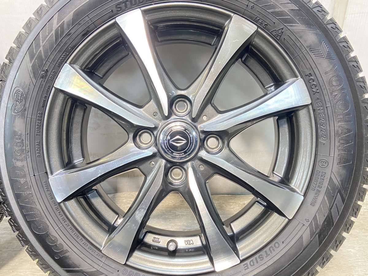 M+S 185/65R14 8分山 ホイール アルミ GALLERIA 4本 YOKOHAMA