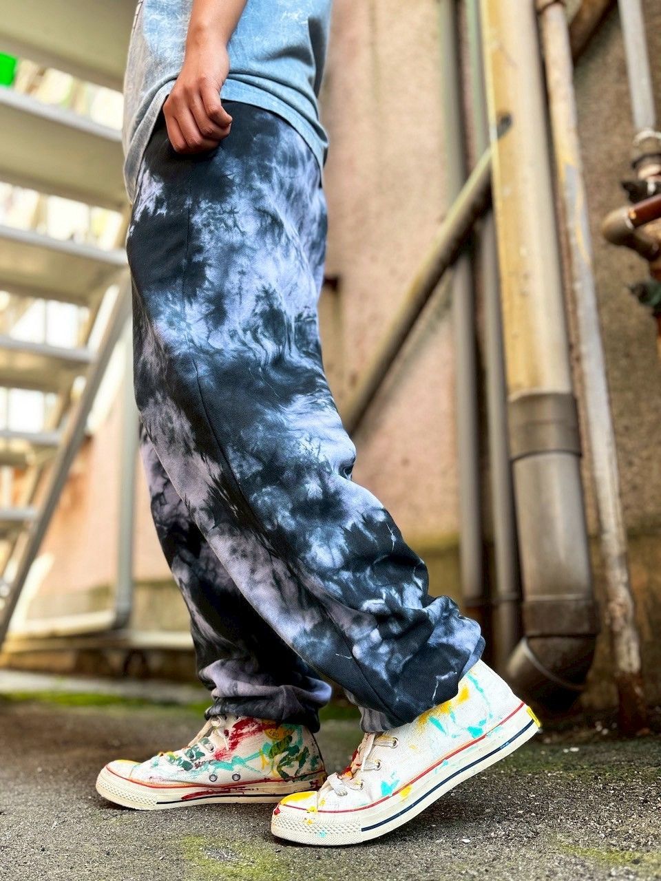 タイダイ スウェットパンツ Lサイズ ブラック×ホワイト HD23-93 - メルカリ