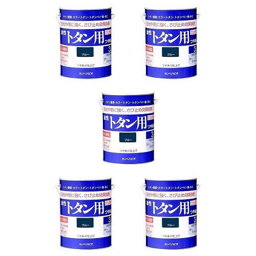 カンペハピオ 油性トタン用 ブルー 3L 5缶セット-