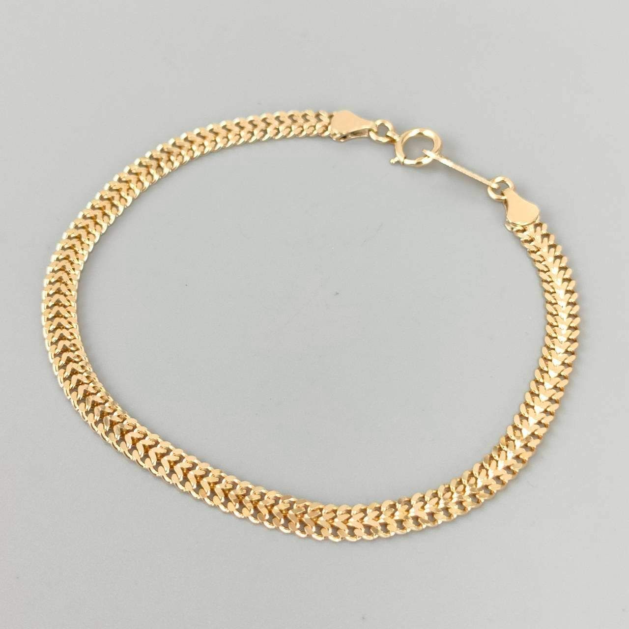 18金 K18 男女兼用 造幣局 ビスマルクチェーン ブレス 5.14ｇ 18㎝ D281