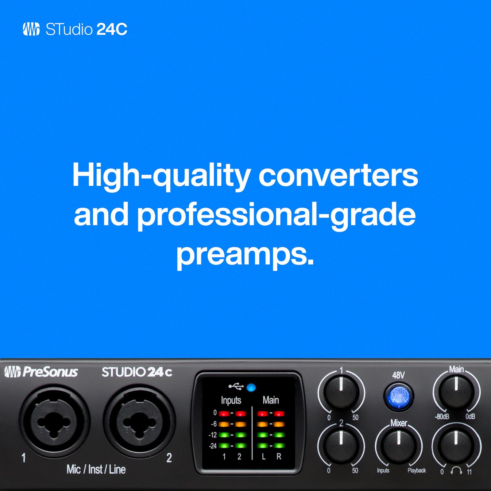 PreSonus Studio 24c オーディオ/MIDIインターフェース 24Bit