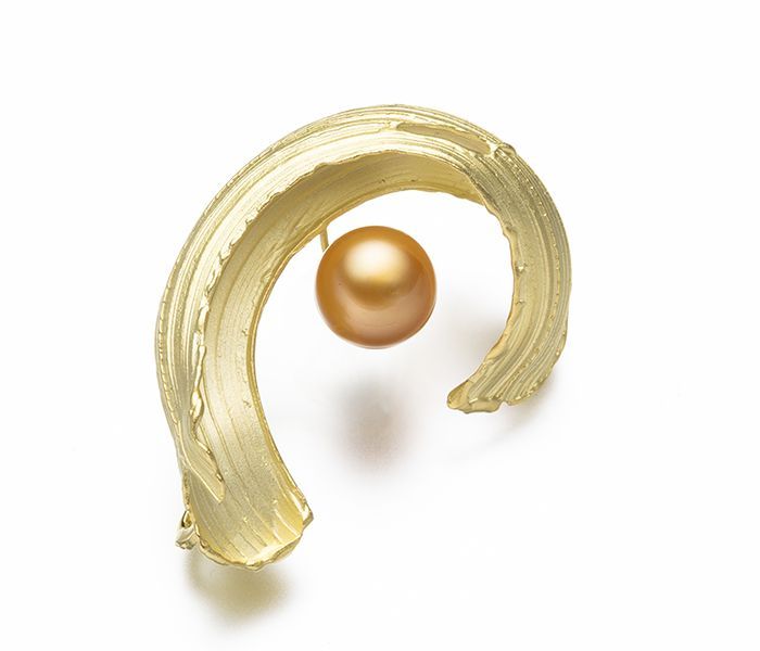 白蝶パールブローチ 金色 13.7mm 真珠 パール 冠婚葬祭 ギフト