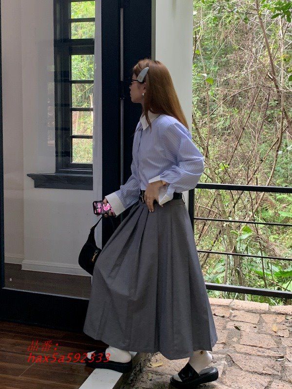 プリーツロングスカート韓国ギャルファッ hax5a592333 DECORATOM_COM_BR