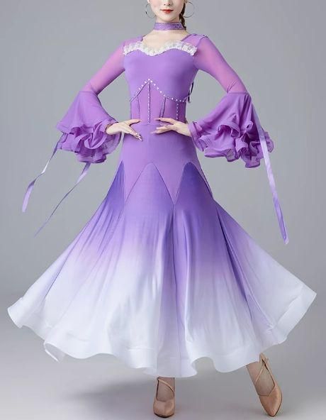 社交ダンスドレス ラテンドレス 競技 デモ用 ルンバフレア袖 オーダーメイド 社交ダンスドレス ラテンドレス 競技 デモ用 ルンバフレア袖