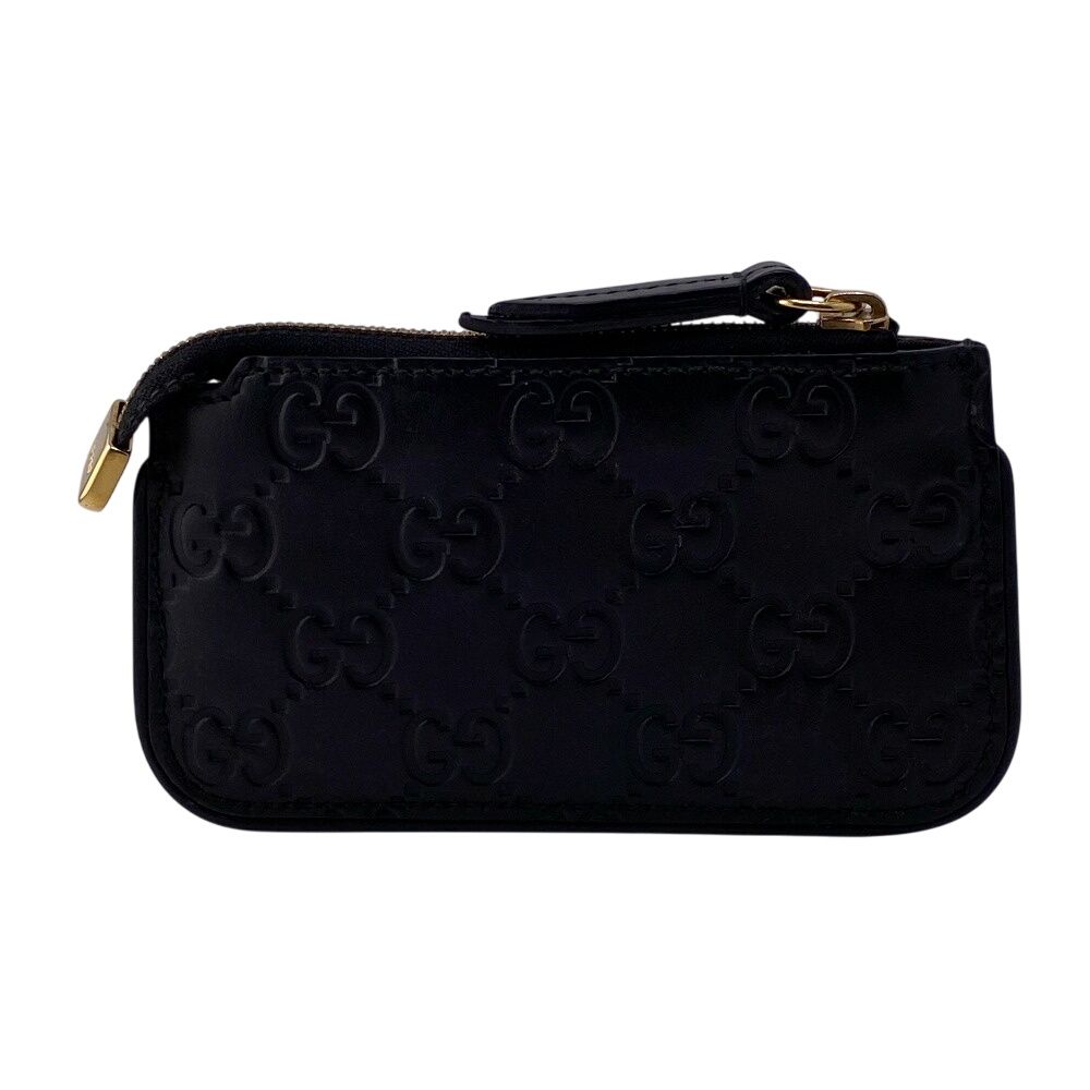 【極美品】グッチ キーケース コインケース GG シマレザー 黒 447962 極美品】グッチ キーケース コインケース GG シマレザー 黒 447962