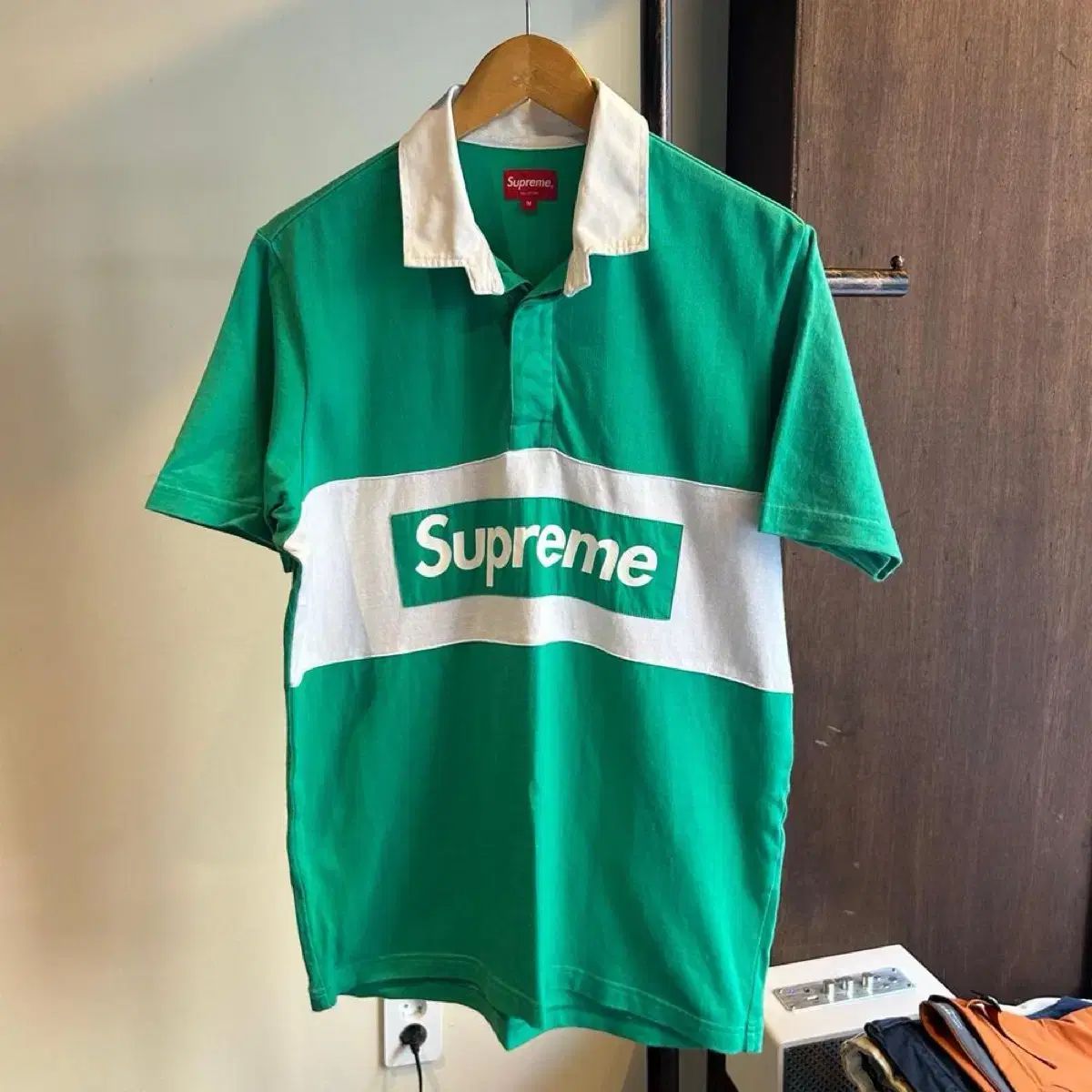 雷市場（ポンジャン）商品韓国直送】12152 ー Supreme(シュプリーム) 16ss ビッグロゴ 半袖 ラグビーシャツ - メルカリ