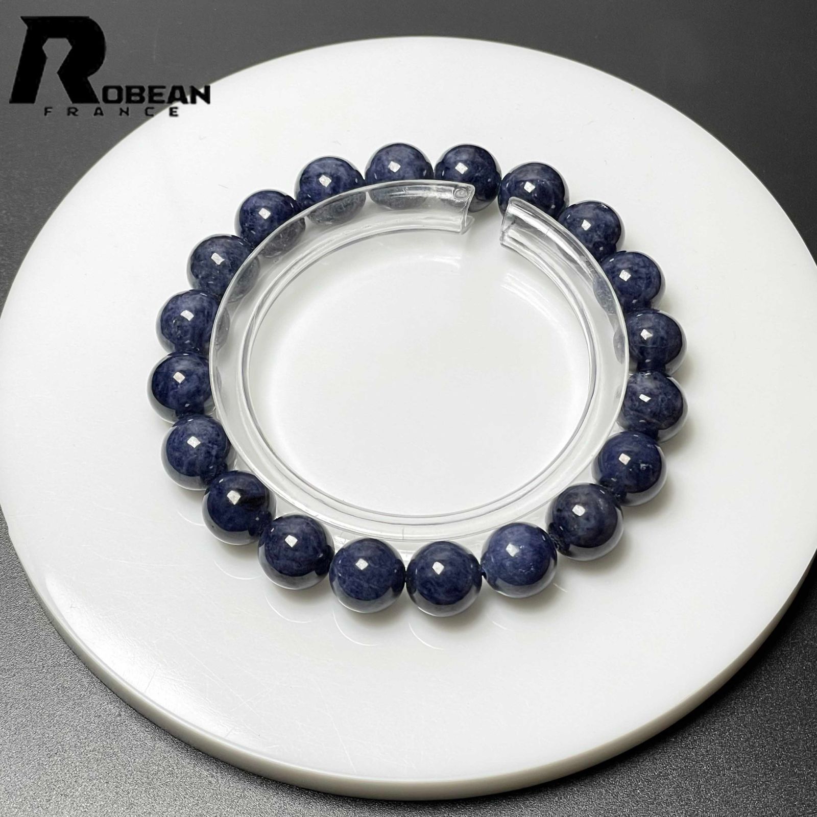 高級 EU製 定価13万円ROBEAN・サファイアパワーストーン アクセサリー 天然石 青玉 きれいめ プレゼント ギフト 約9.8-10.2mm M0409895