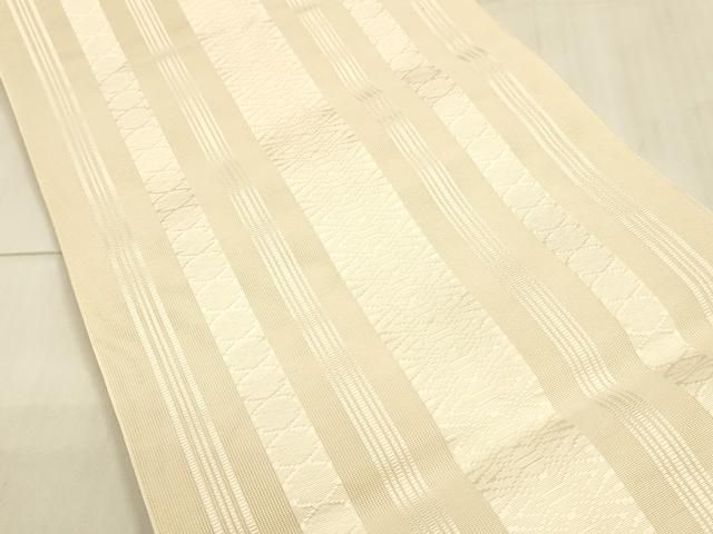 平和屋着物＊夏物 本場筑前博多織 八寸名古屋帯 紗献上 薄卵色 正絹  