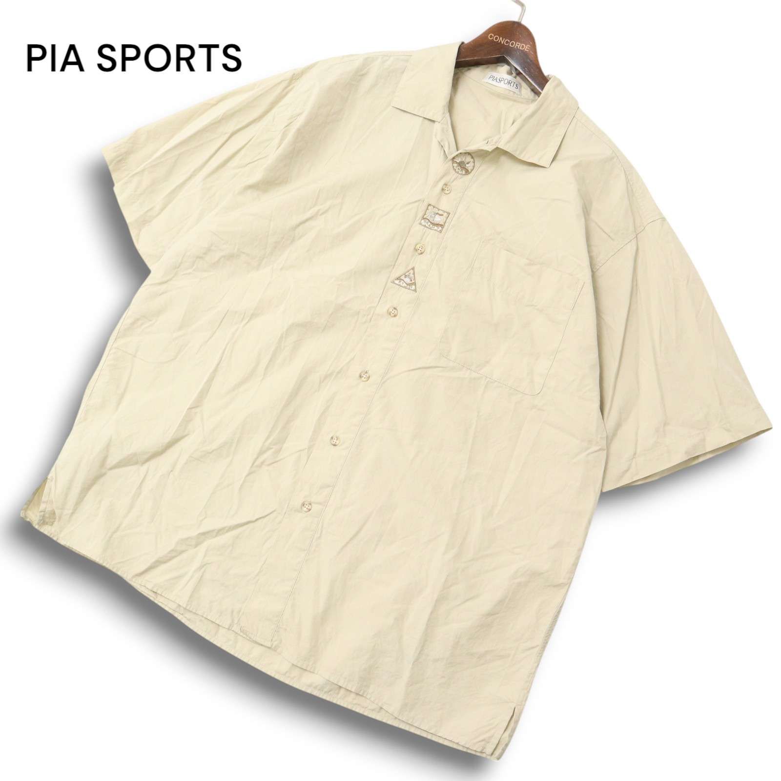 【値下げ】 PIA オーバーサイズ 半袖 刺繍 春夏☆ ピアスポーツ SPORTS メンズウェア