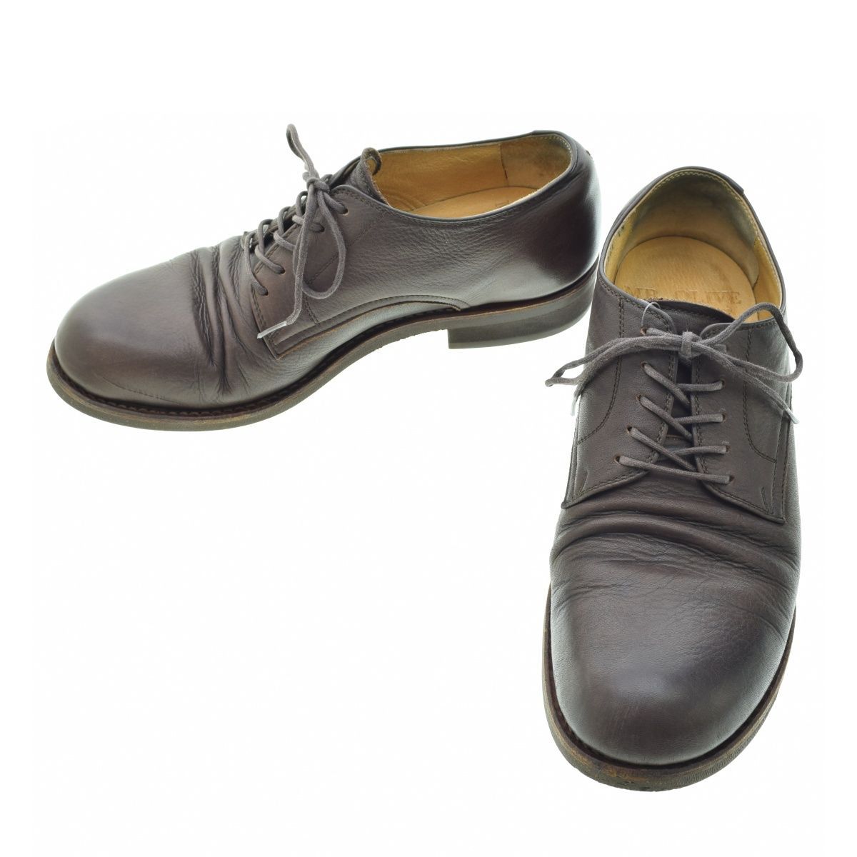 MR.OLIVE ウォータープルーフ シュリンクレザー / チロリアンシューズ Mr.Olive】PLAIN TOE OXFORD SHOES MR.OLIVE ウォータープルーフ