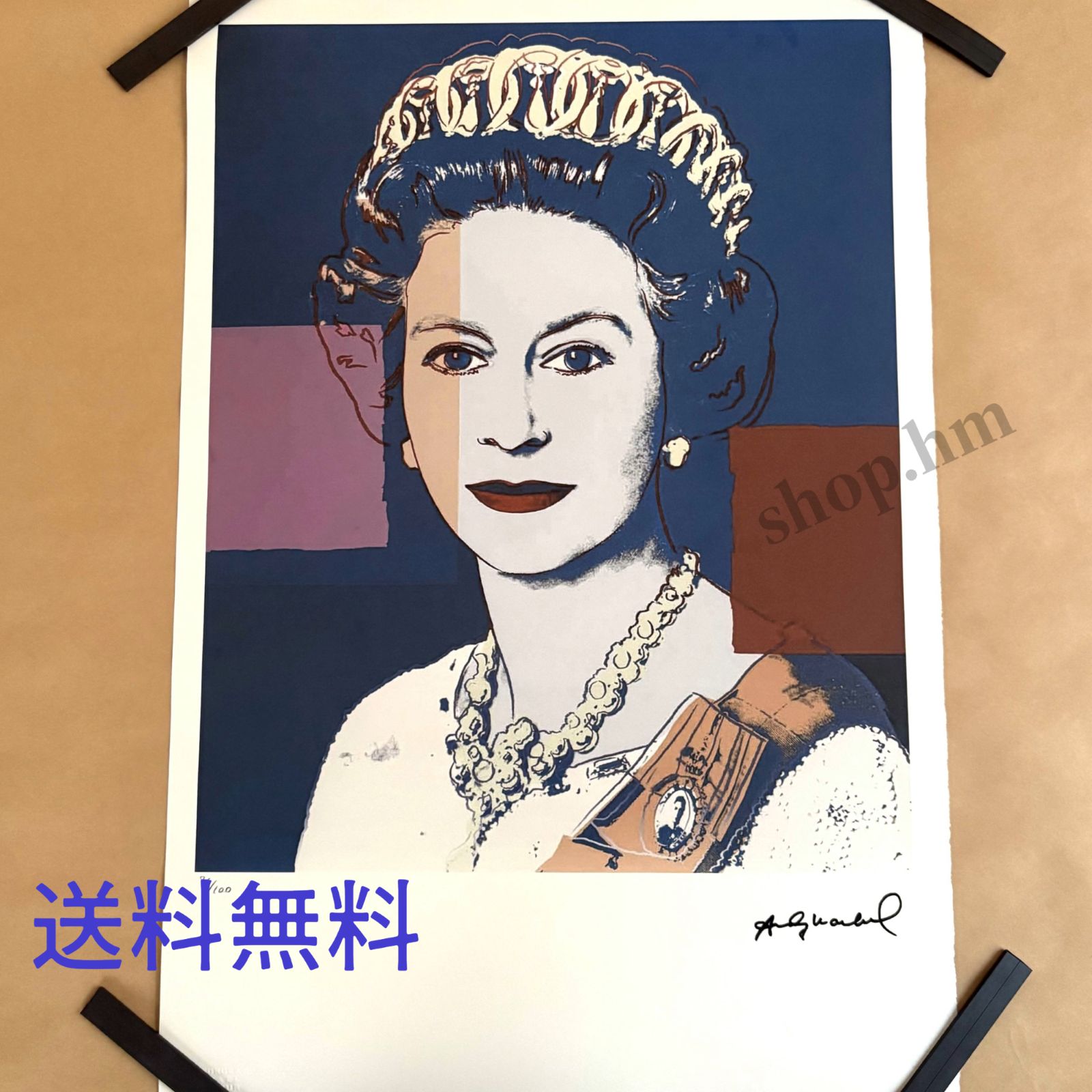 Andy Warhol アンディ ウォーホル クイーン エリザベス 2世 サイン入り リトグラフ 85|100