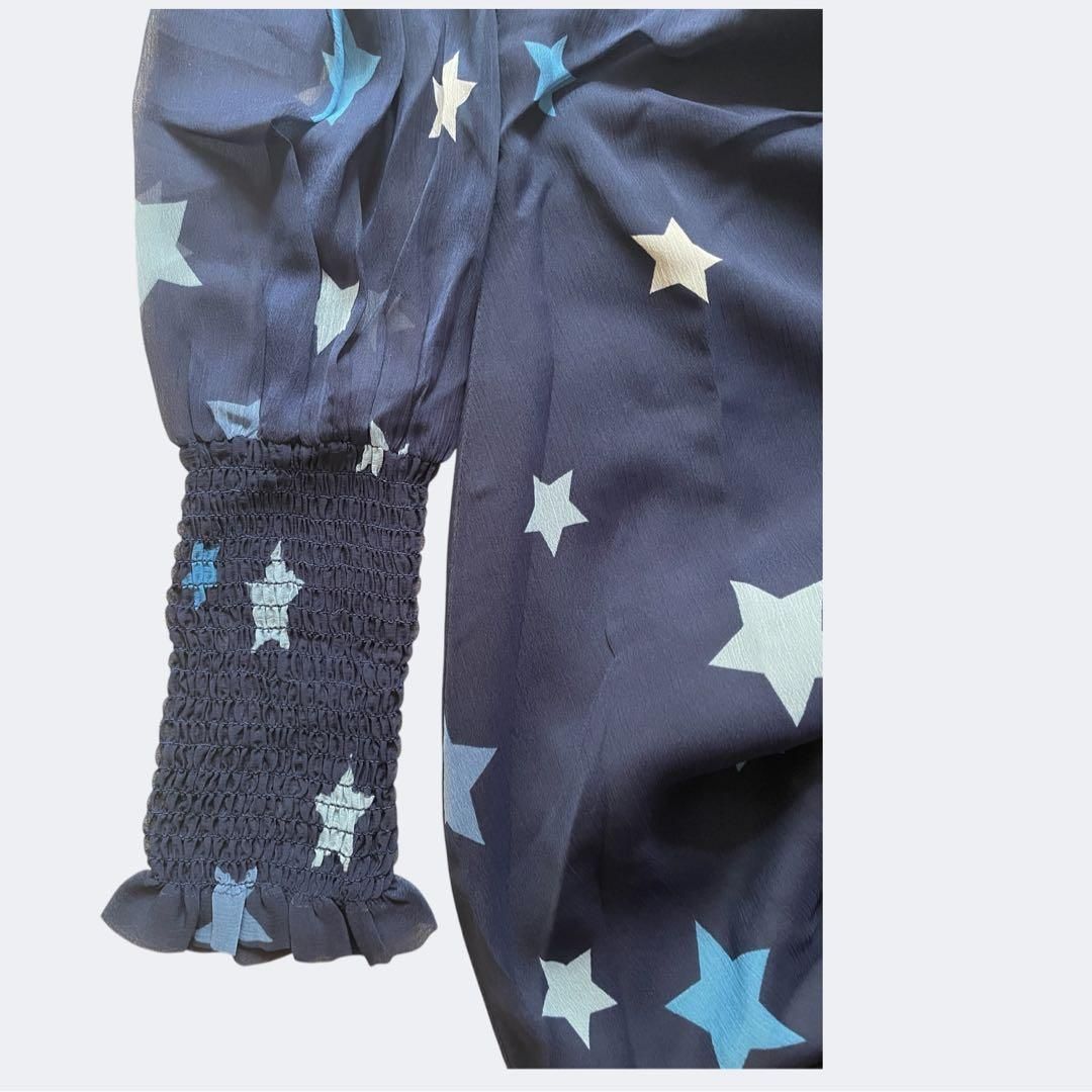 ネイビーシフォンのフ ワンピース