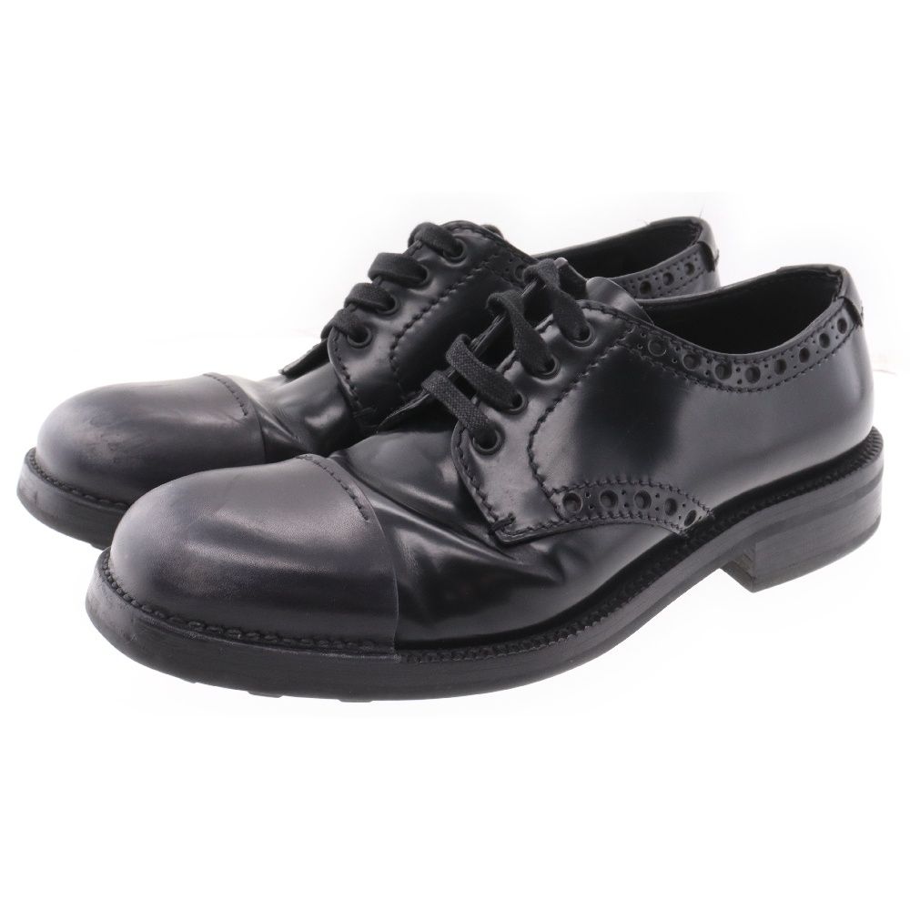 PRADA プラダ レースアップシューズ ウィングチップ ブラック プラダ