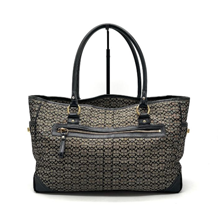 COACH コーチ シグネチャー キャンバス レザー トート バッグ eH0983N