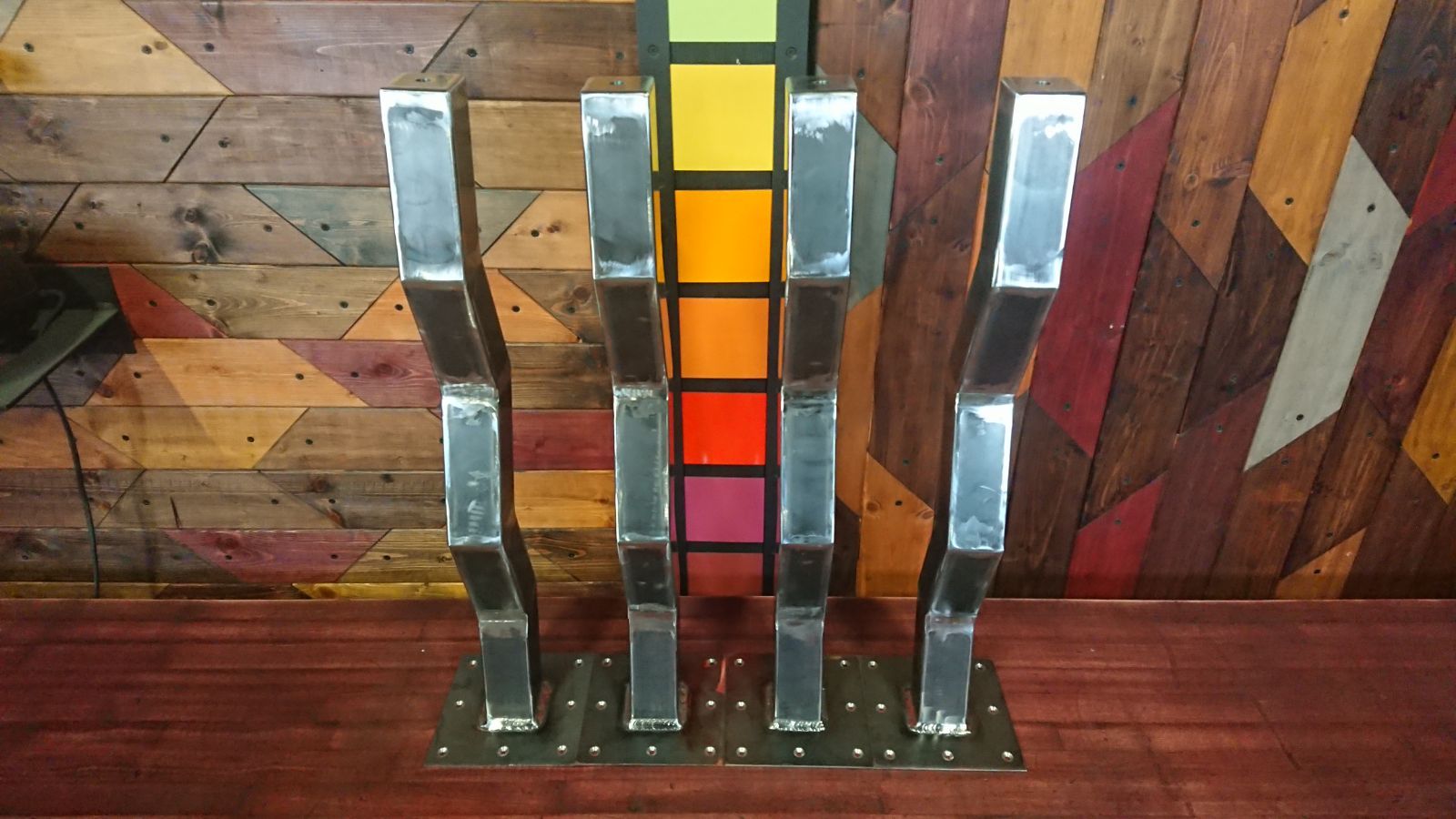 マットグレーでアイアンな極太鉄脚♪ 50×400×650mm ∞型