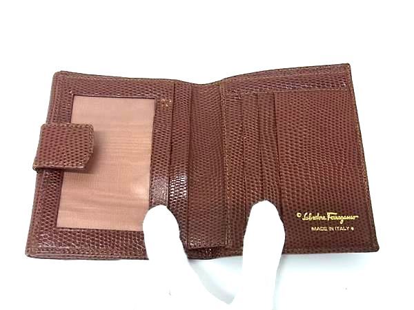 Salvatore Ferragamo フェラガモ 224068 ヴァラリボン リザード型押し