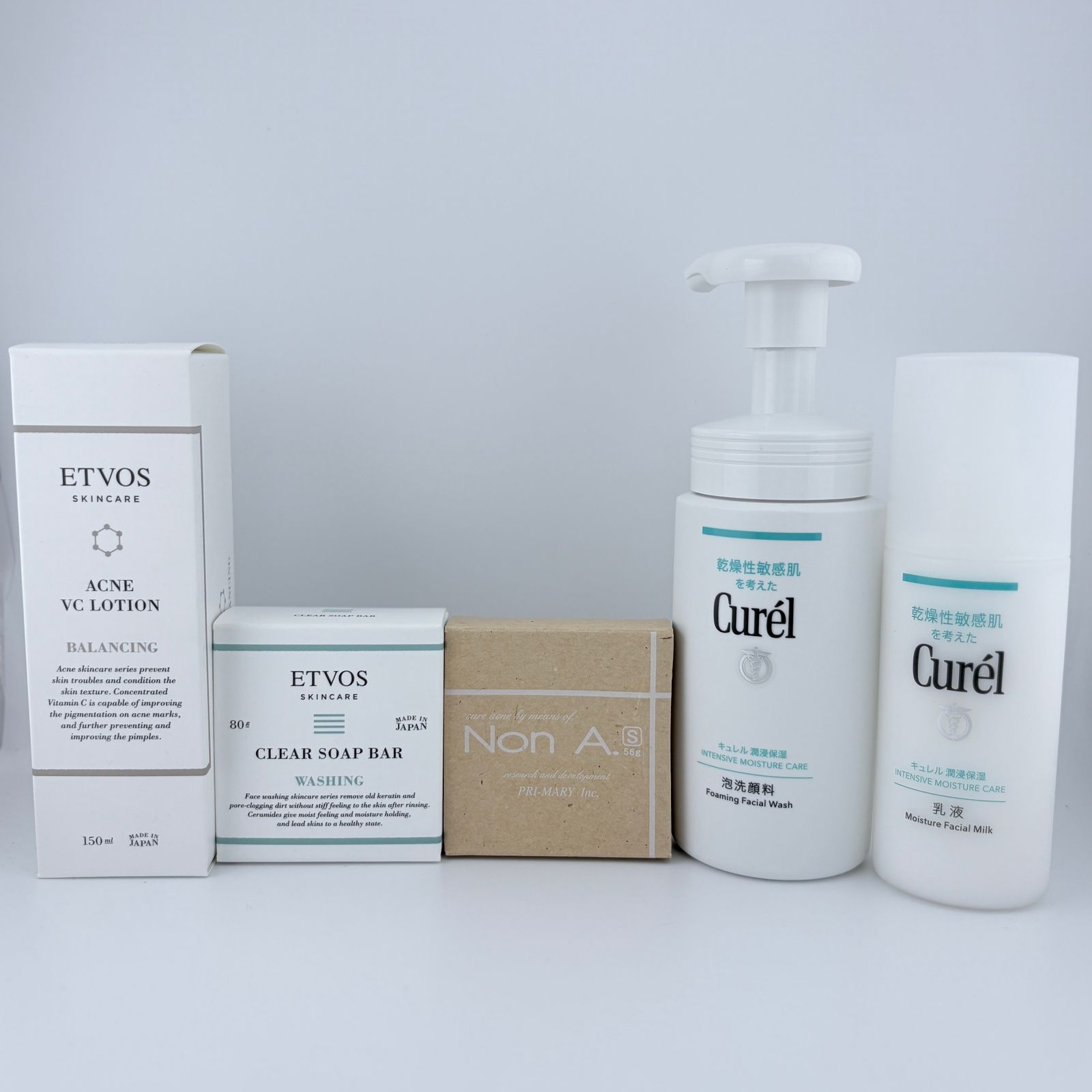 スキンケア5点 ETVOS エトヴォス ローション-石けん NonA. ノンエー TPソープ Curel キュレル 乳液-洗顔料