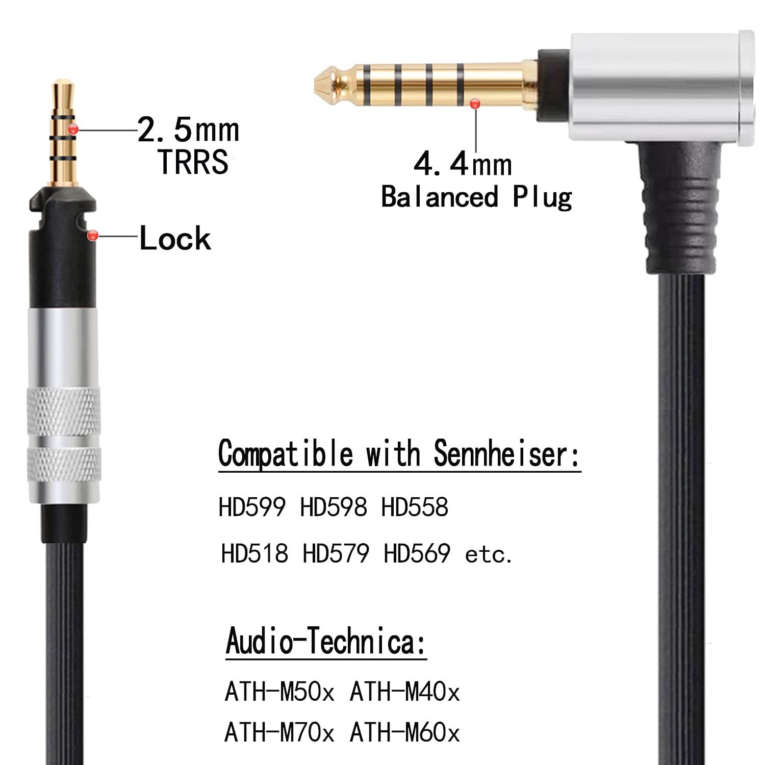 Tiandirenhe 4.4mm バランスHD598ケーブル ゼンハイザー HD518 Tiandirenhe 4.4mm バランスHD598ケーブル ゼンハイザー HD518