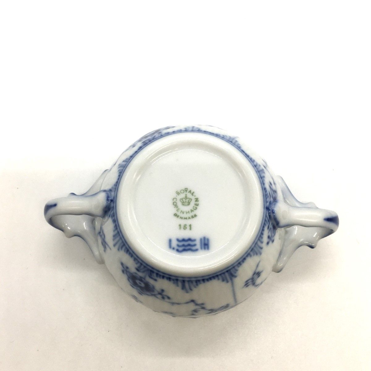 ブルーフルーテッドプレインシュガーポット