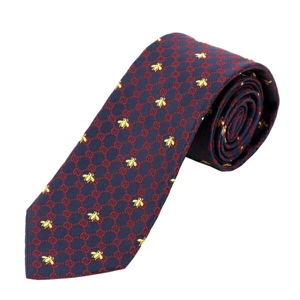 新品 グッチ GUCCI ネクタイ GGビー（ハチ） ネイビー/レッド - メルカリ