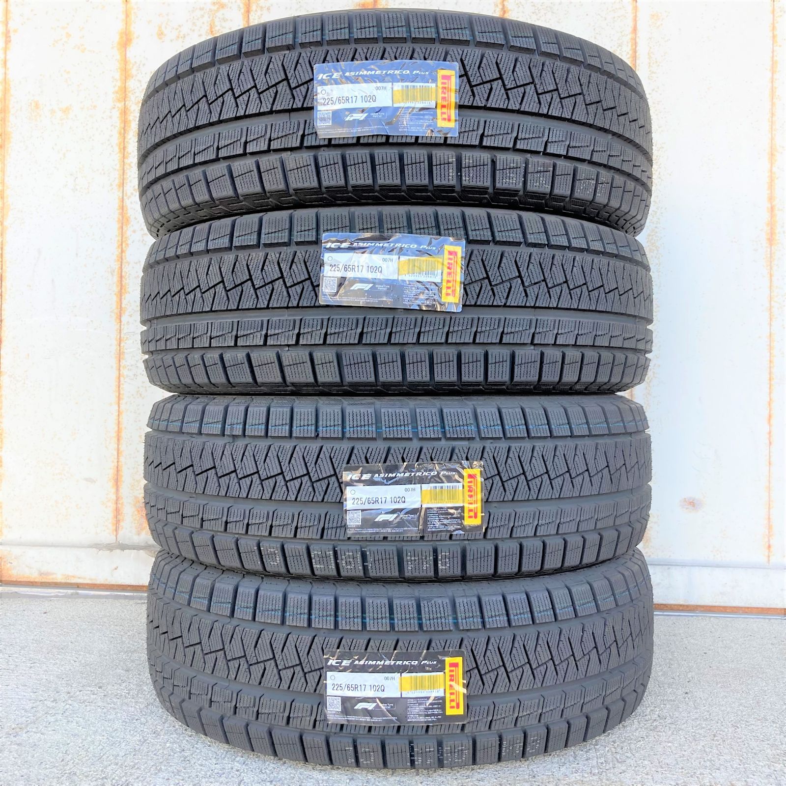 ホイールセット・4本】ピレリ ICE ASIMMETRICO PLUS 195/65R15 91Q