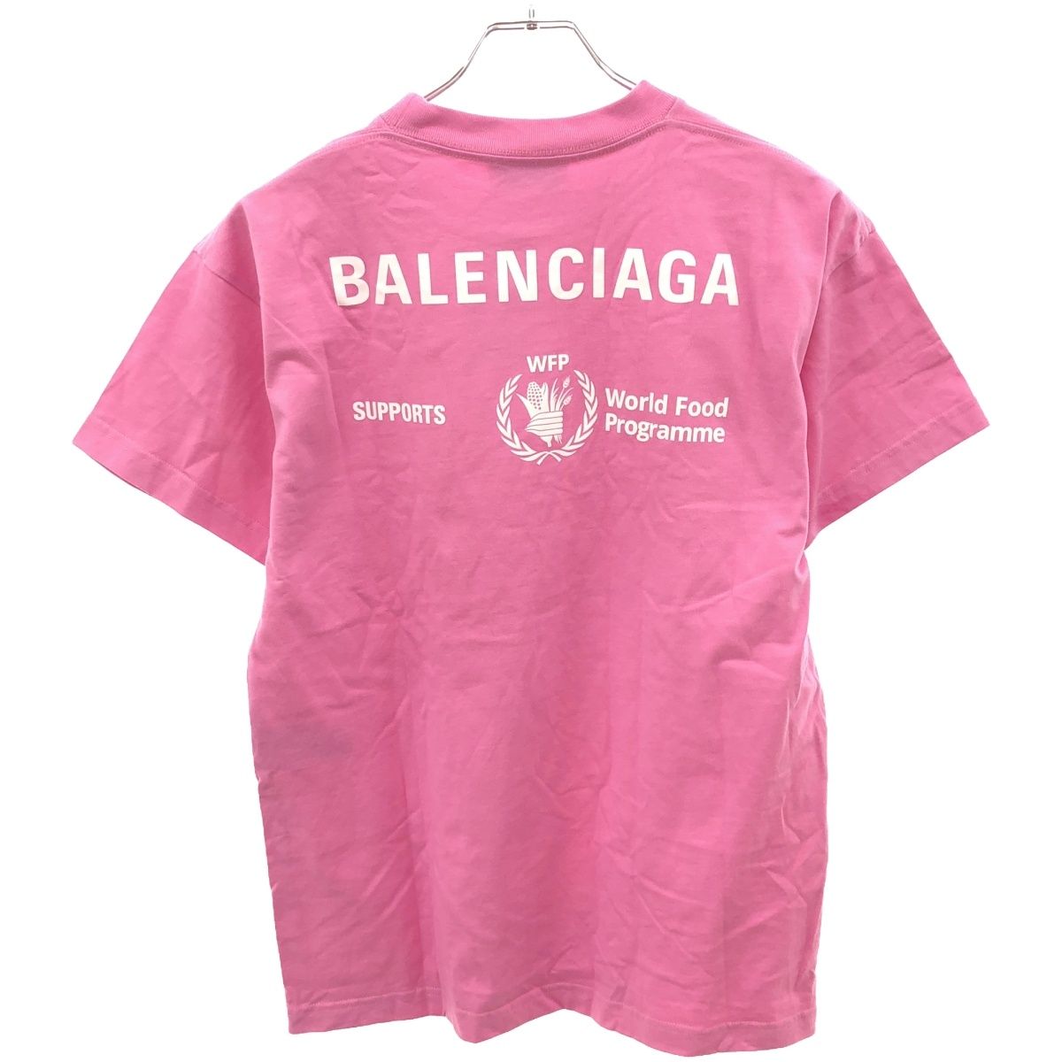 BALENCIAGA バレンシアガ WFPチャリティプリントTシャツ 612965 ピンク 