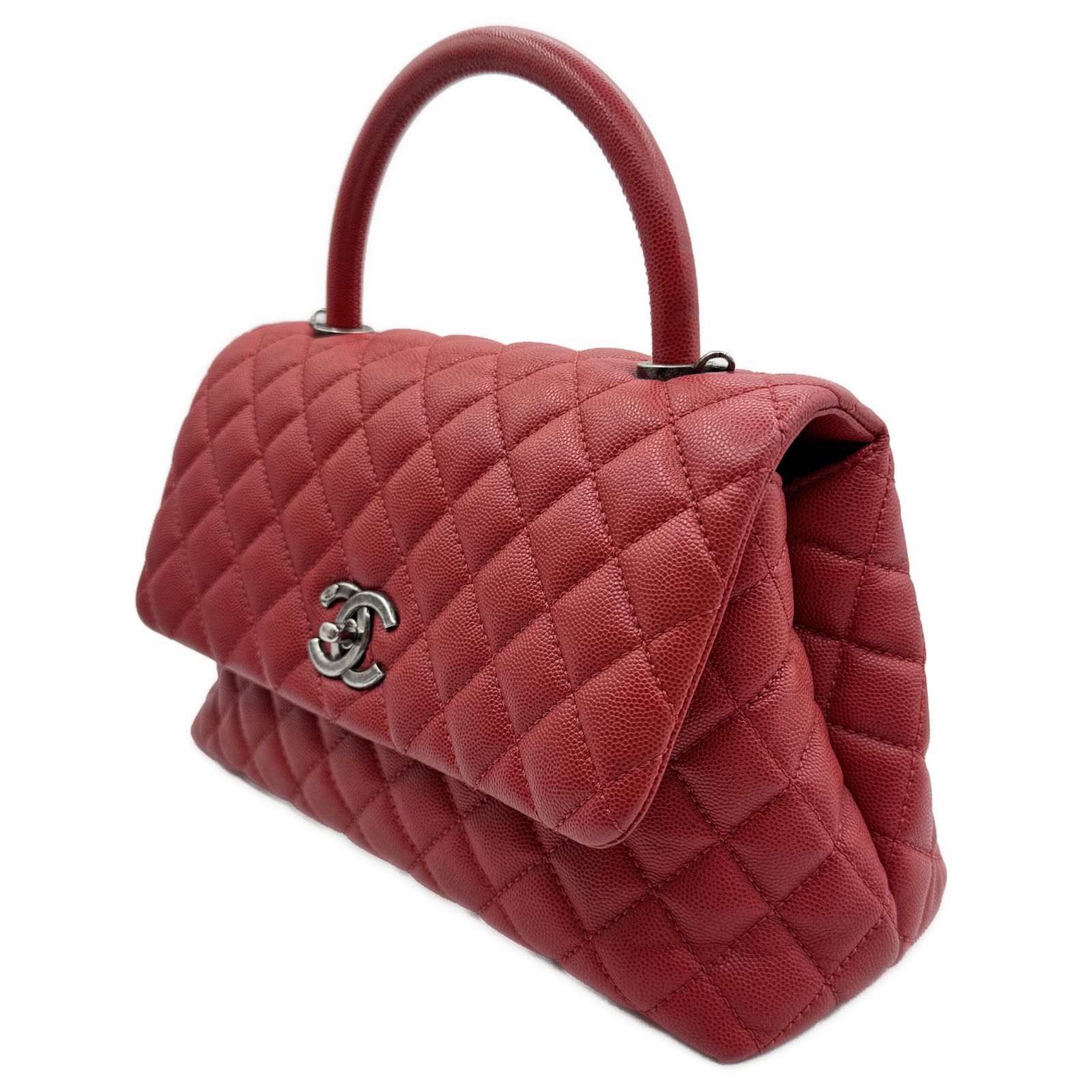 シャネル(CHANEL) ココハンドル29 2WAYバッグ レッド キャビア