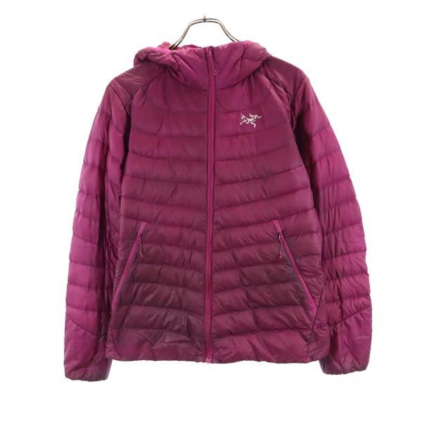 アークテリクス 長袖 フード ダウンジャケット M パープル系 ARC'TERYX 収納ポーチ付き メンズ 古着 【231024】