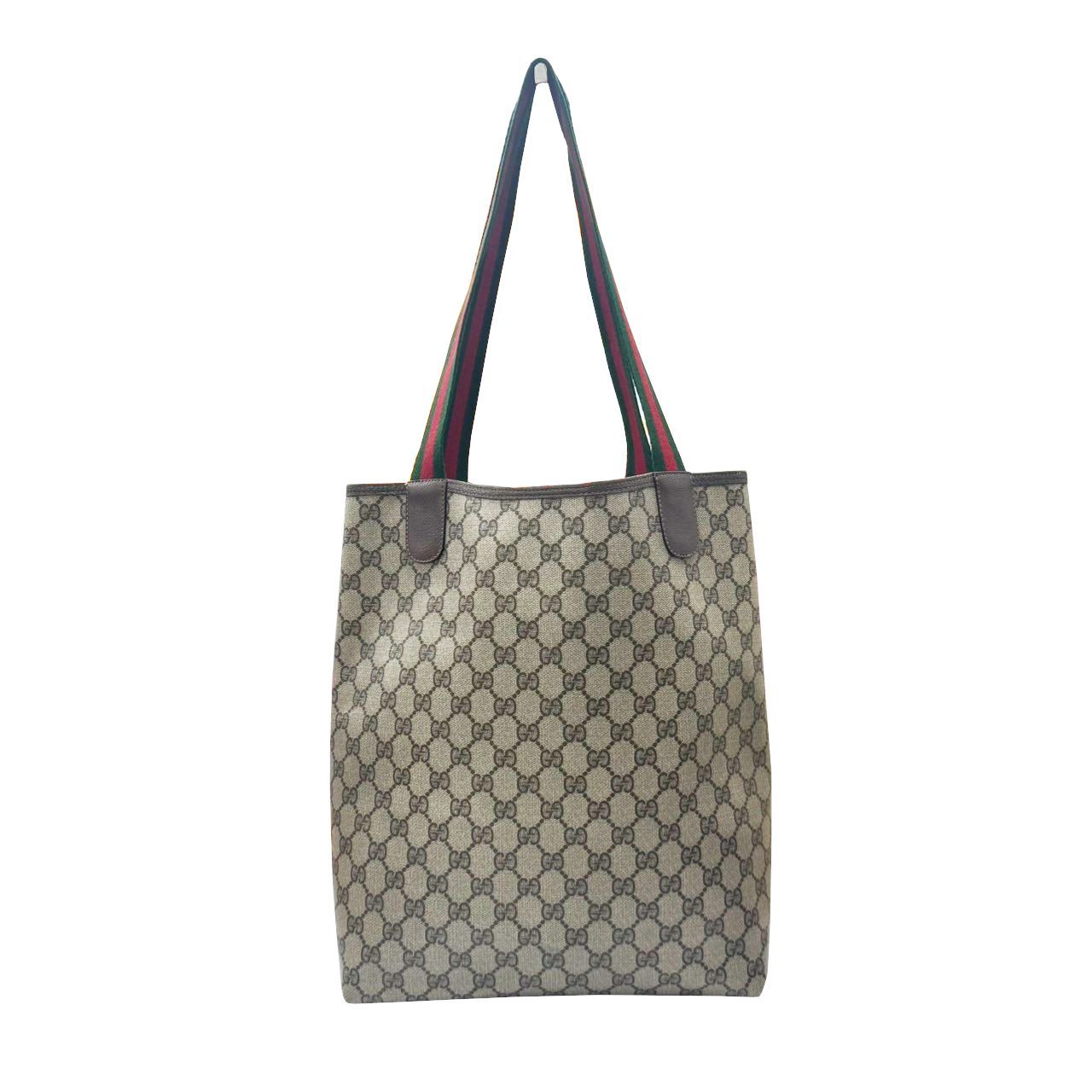 GUCCI グッチ GGスプリーム トートバッグ シェリーライン PVC ベージュ 