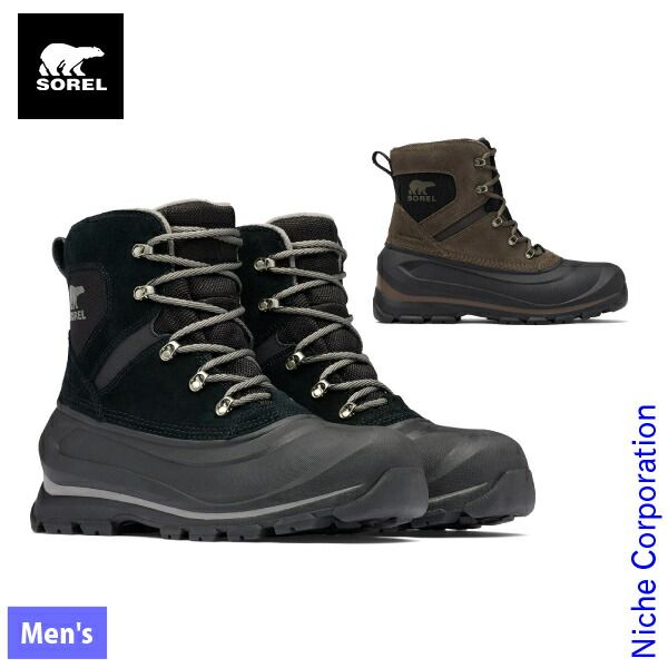 ソレル バクストン レースブーツ ウォータープルーフ メンズ NM 5081 245 メジャー ブラック 28 0 cm