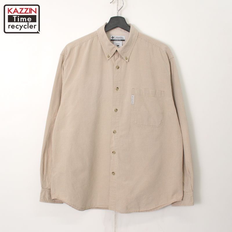 00s Columbia チェック柄 ボタンダウン 長袖シャツ メンズ 表記Lサイズ