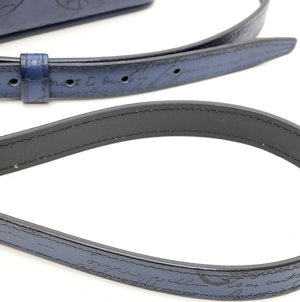 美品◇ベルルッティ レザー ベルト ウエスト78cm～88cm ブルー系 メンズ 美品◇ベルルッティ レザー ベルト ウエスト78cm～88cm ブルー系
