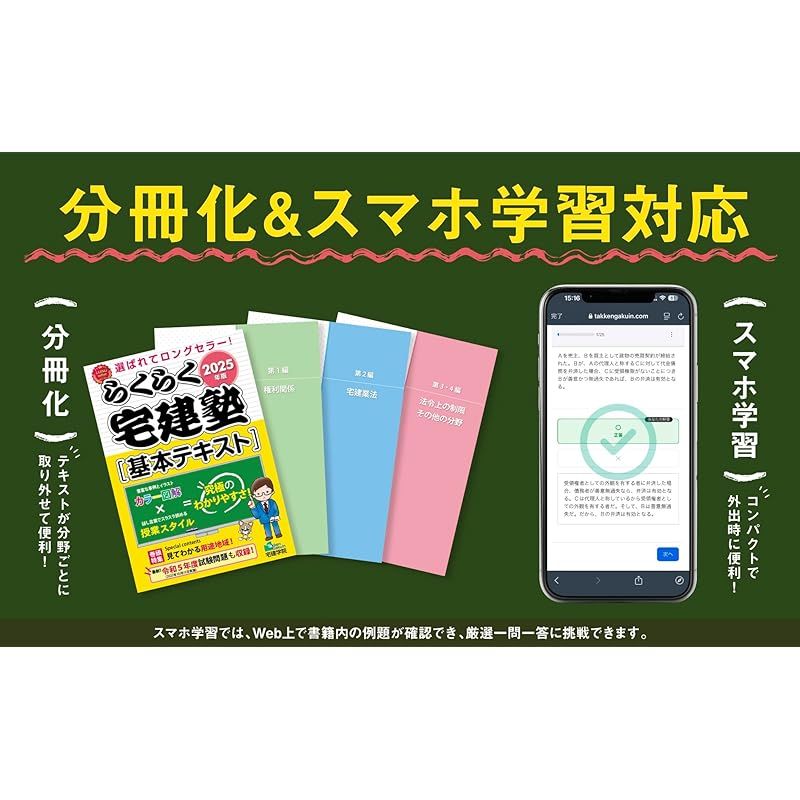 2024年版 らくらく宅建塾 セット らくらく宅建塾 2025 基本テキスト 過去問
