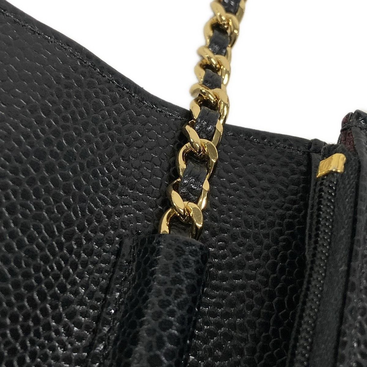 黒 チェーンウォレット|ゴールド金具