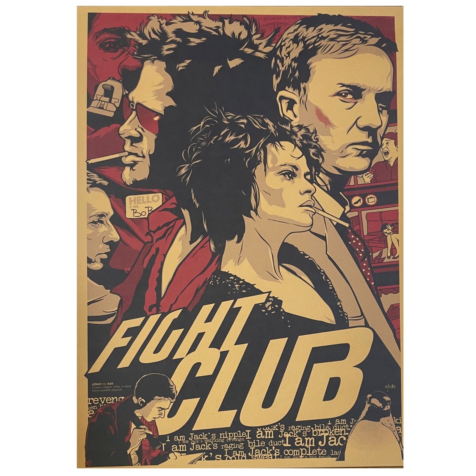 K507A3 ファイトクラブ 映画 ポスター ブラッド・ピット レトロ