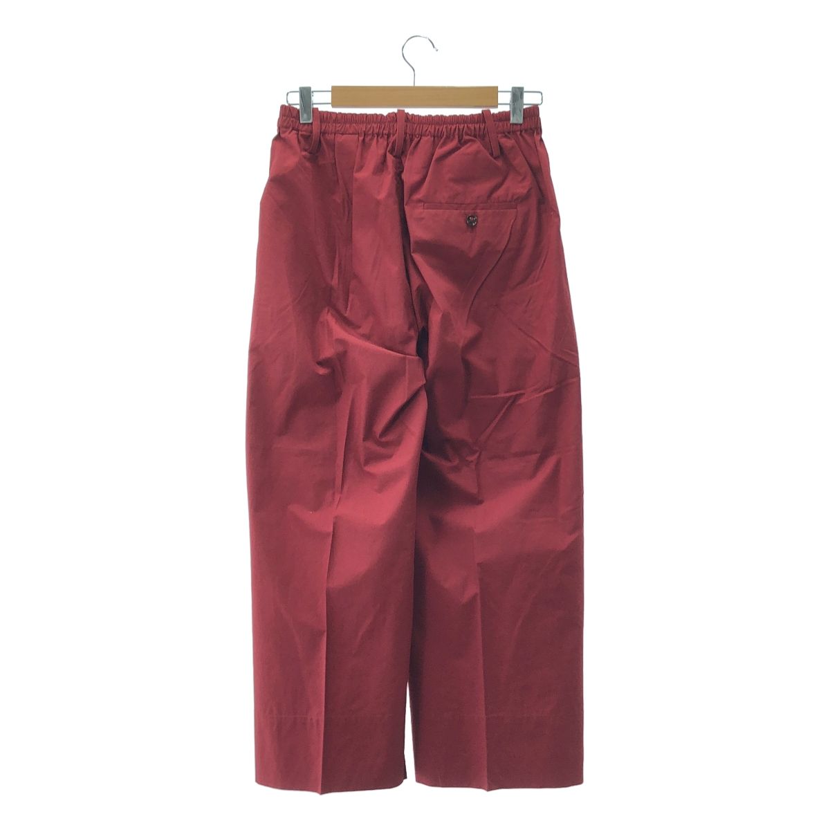 動作OK LEMAIRE ルメール コットン ワイド イージーパンツ 36 バーガンディー レディース 【往復送料無料】