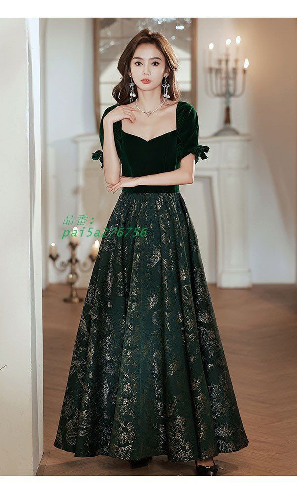 確実な ドレス 大人 ピアノ 発表会 ロング丈 ぽっちゃり ピアノ発表会 ワンピース 演奏会 イブニングドレス Aライン 袖付き 大きいサイズ pai5a276756 優れた