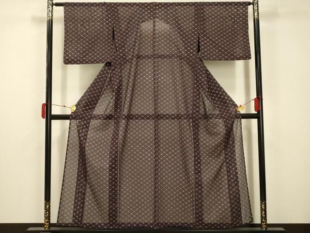 平和屋着物＊夏物　小紋　絽　花菱文　洗える着物　AABB8847sx 平和屋着物＊夏物 小紋 絽 花菱文 洗える着物 AABB8847sxの通販 by