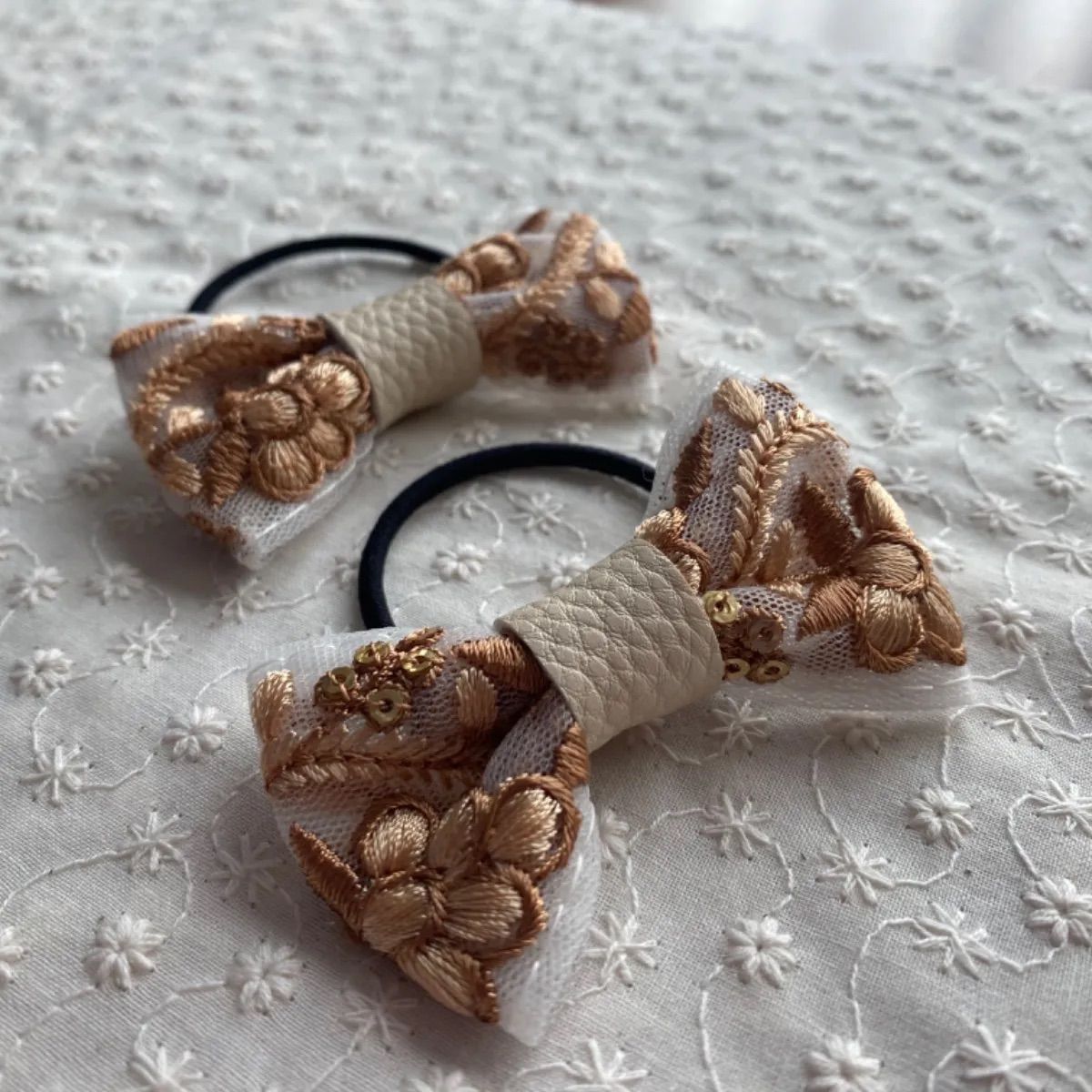 ベビーヘアクリップヘアゴムハンドメイドヘアピンインド刺繍