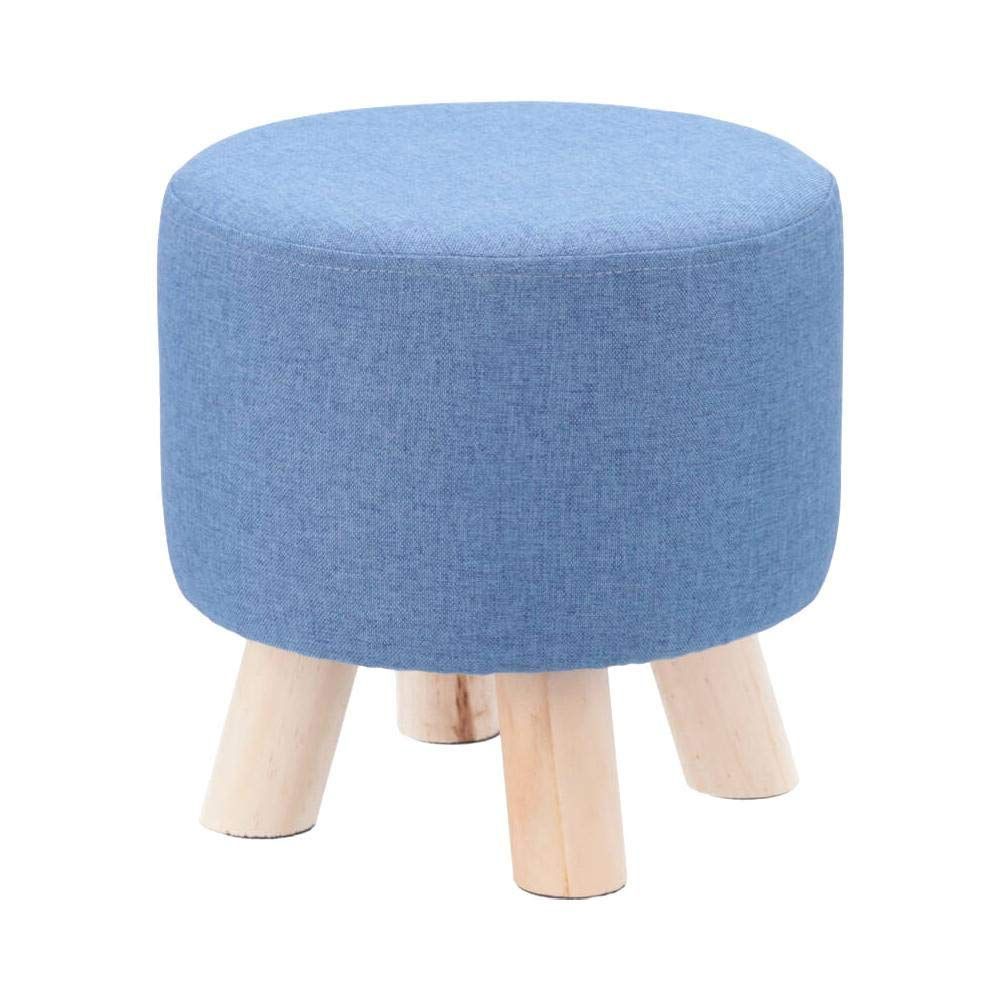 不二貿易 ファブリック スツール ラウンド ミニサイズ ブルー 16442 幅28×奥行28×高さ28cm