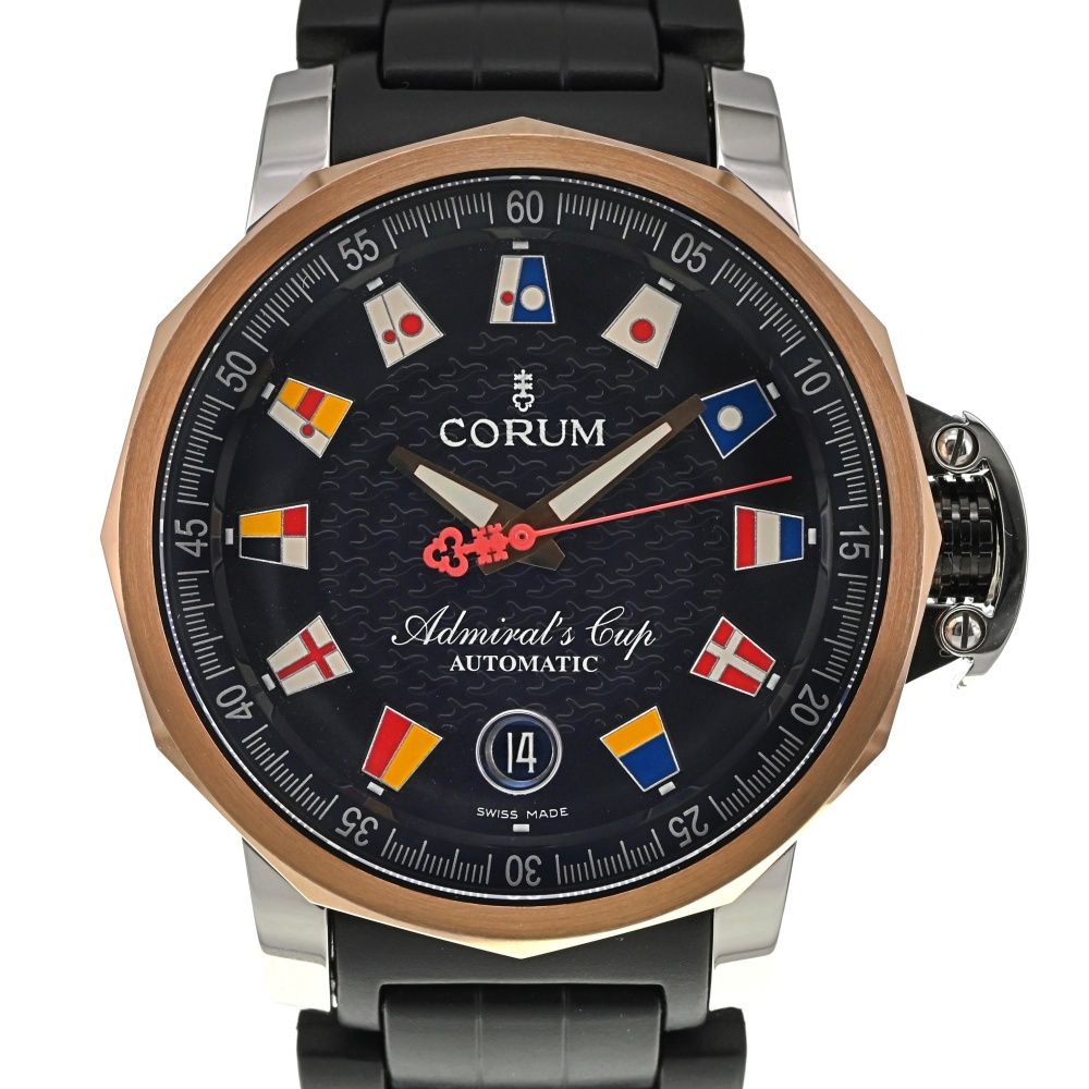 コルム CORUM 082.833.24 アドミラルズカップ トロフィー41 デイト K18RGベゼル 自動巻き メンズ美品 G#136684