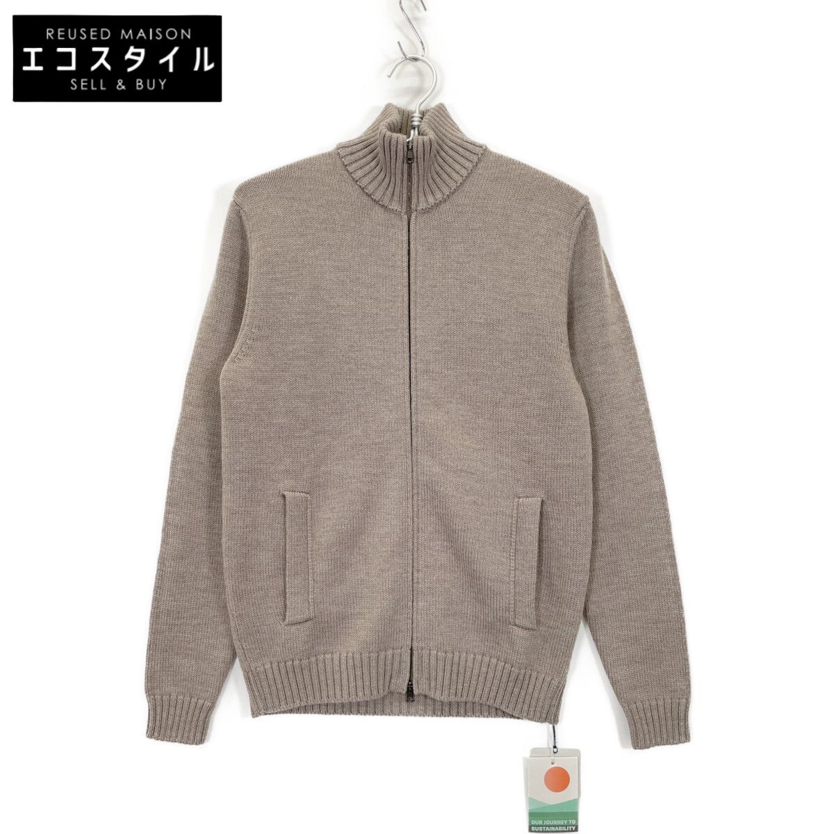 ZANONE ザノーネ ﾍﾞｰｼﾞｭ ｳｰﾙ CHIOTO ZIP ｽﾀﾝﾄﾞｶﾗｰ ｼﾞｯﾌﾟｶｰﾃﾞｨｶﾞﾝ