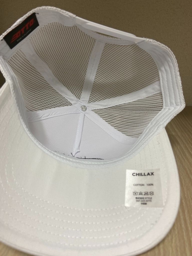 CHILLAX チラックス ツイル メッシュキャップ 白 ホワイト 白黒