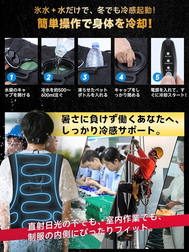 冷水服 【-20℃冷却效果・36時間運轉】 冷水ベスト 298cm² 冷却面