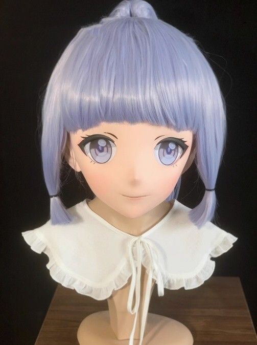 全頭マスク カツラ付き ロック付き NO.38 フルマスク ドール ヘッドロリータ人形 コスプレ マスク 変身 仮装 着ぐるみ 二次元美少女