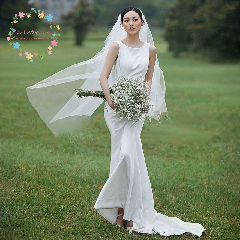 ウェディングドレス マーメイド 安い 花嫁 結婚式 白 ウエディング ブライダル 披露宴 二次会 パーティードレス 前撮り 20代 30代 40代 シ
